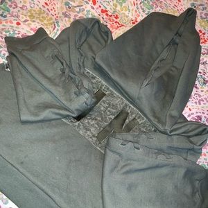 PINK velvet crop hoodie